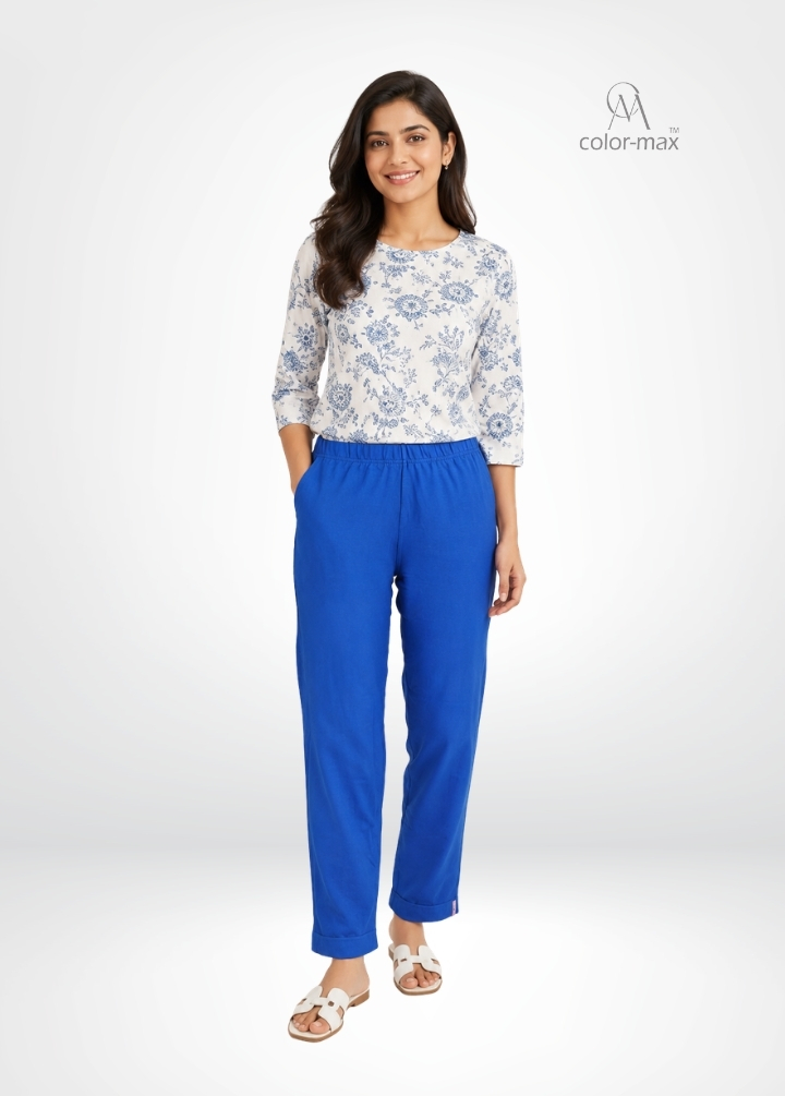 ROYAL BLUE - Premium Cotton Lycra Kurti Pants